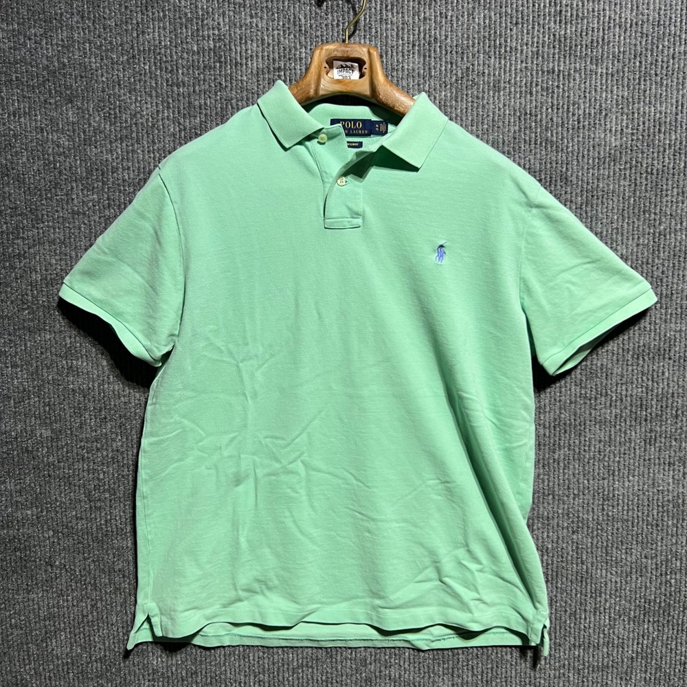 Polo Ralph Lauren Polo Shirt Mens XL Mint Green Custom Slim Fit Short Sleeve